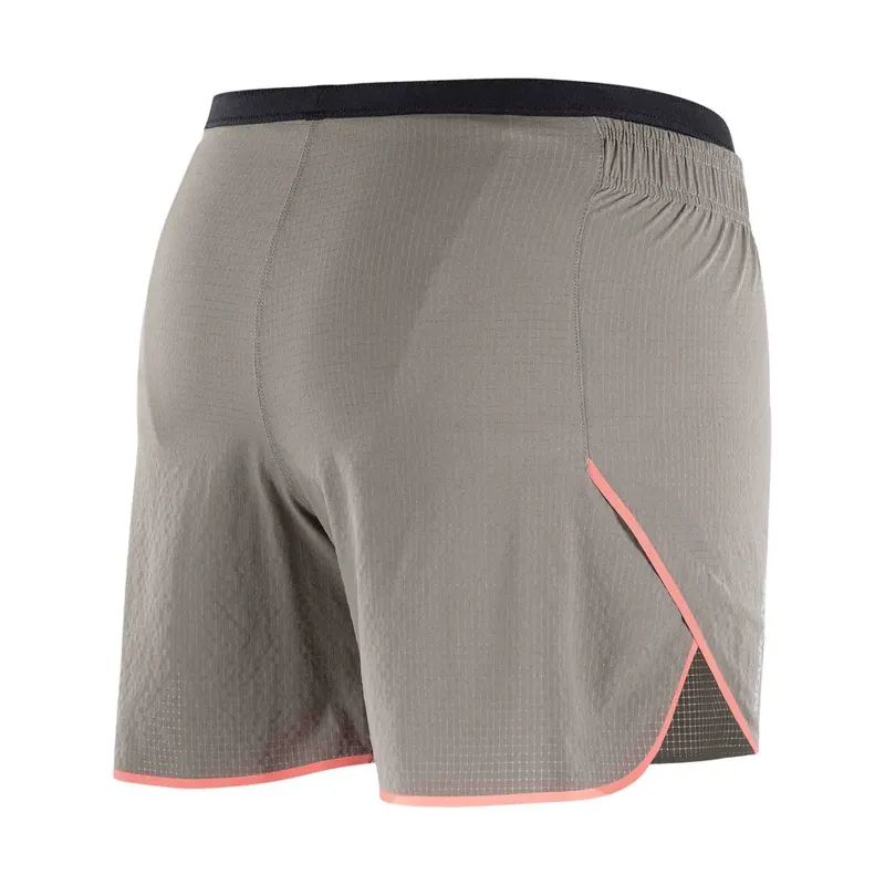 Salomon Sense Aero 5inch Women's Running Short in Iron/Neon Flame-1