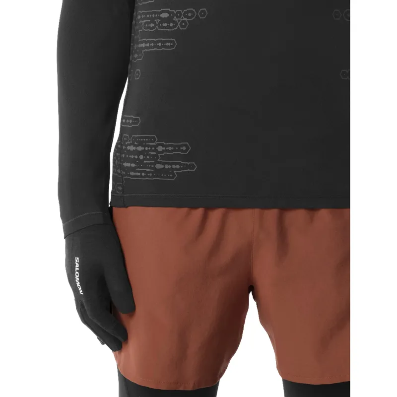 Salomon Sense Aero Graphic Men's Long Sleeve T-shirt in Deep Black-4