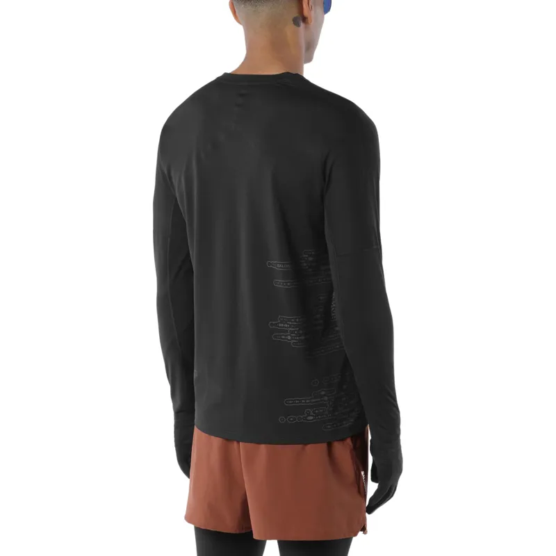 Salomon Sense Aero Graphic Men's Long Sleeve T-shirt in Deep Black-2
