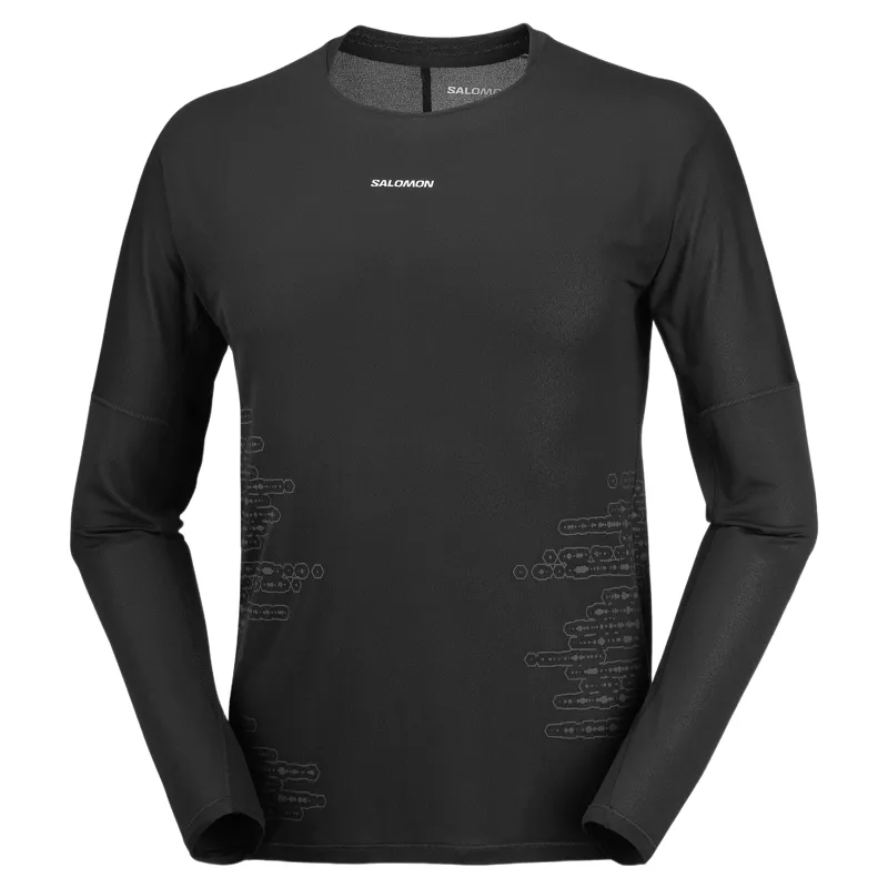 Salomon Sense Aero Graphic Men's Long Sleeve T-shirt in Deep Black-1