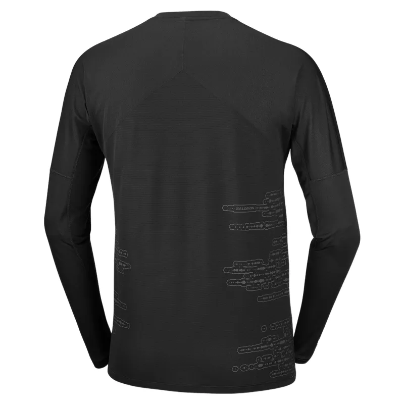 Salomon Sense Aero Graphic Men's Long Sleeve T-shirt in Deep Black-3