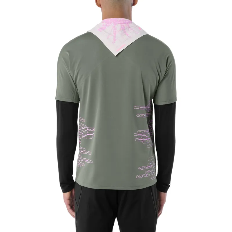 Salomon Sense Aero Graphic Men's Short Sleeve T-shirt in Castor Grey/Pink Frosting-2