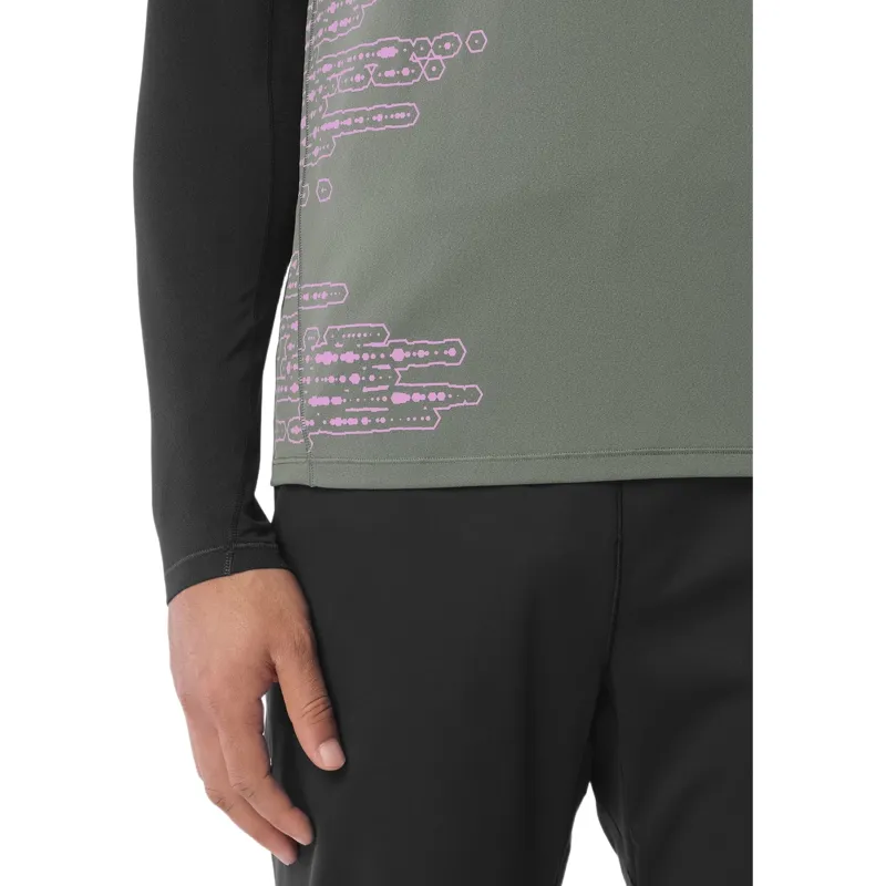 Salomon Sense Aero Graphic Men's Short Sleeve T-shirt in Castor Grey/Pink Frosting-4