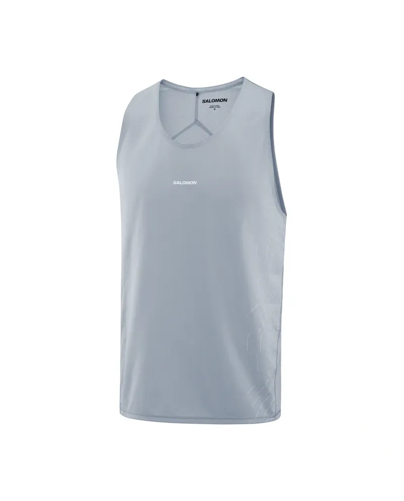 Salomon Sense Aero Graphic Men's Tank Top in Trade Winds/Pearl Blue
