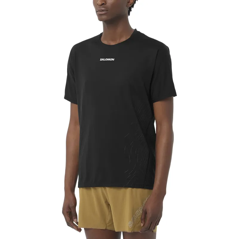 Salomon Sense Aero Graphic Men's Short Sleeve T-shirt in Deep Black