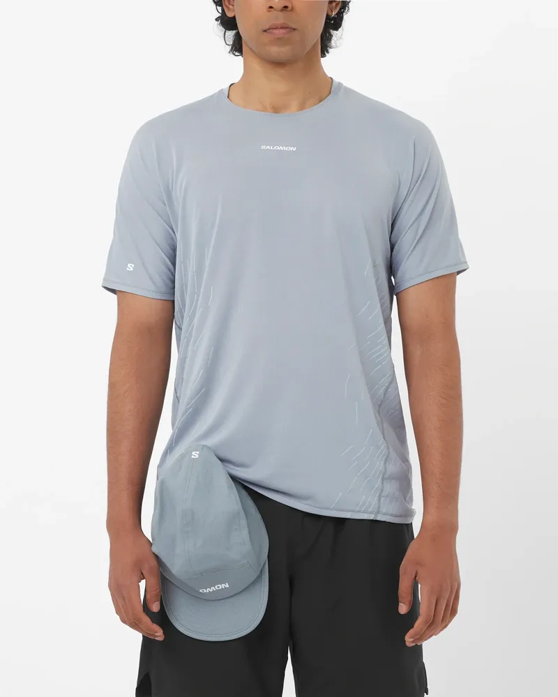 Salomon Sense Aero Graphic Men's Running T-shirt in Trade Winds/Pearl Blue