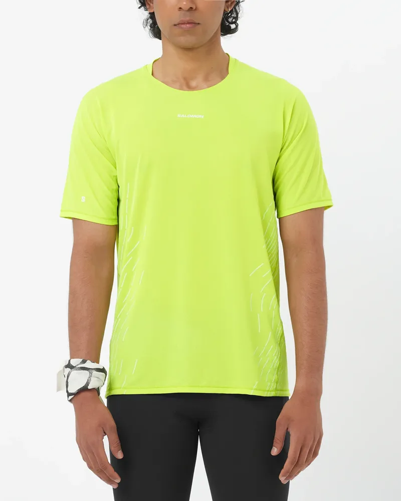 Salomon Sense Aero Graphic SS Men's Running T-shirt in Acid Lime/Butter