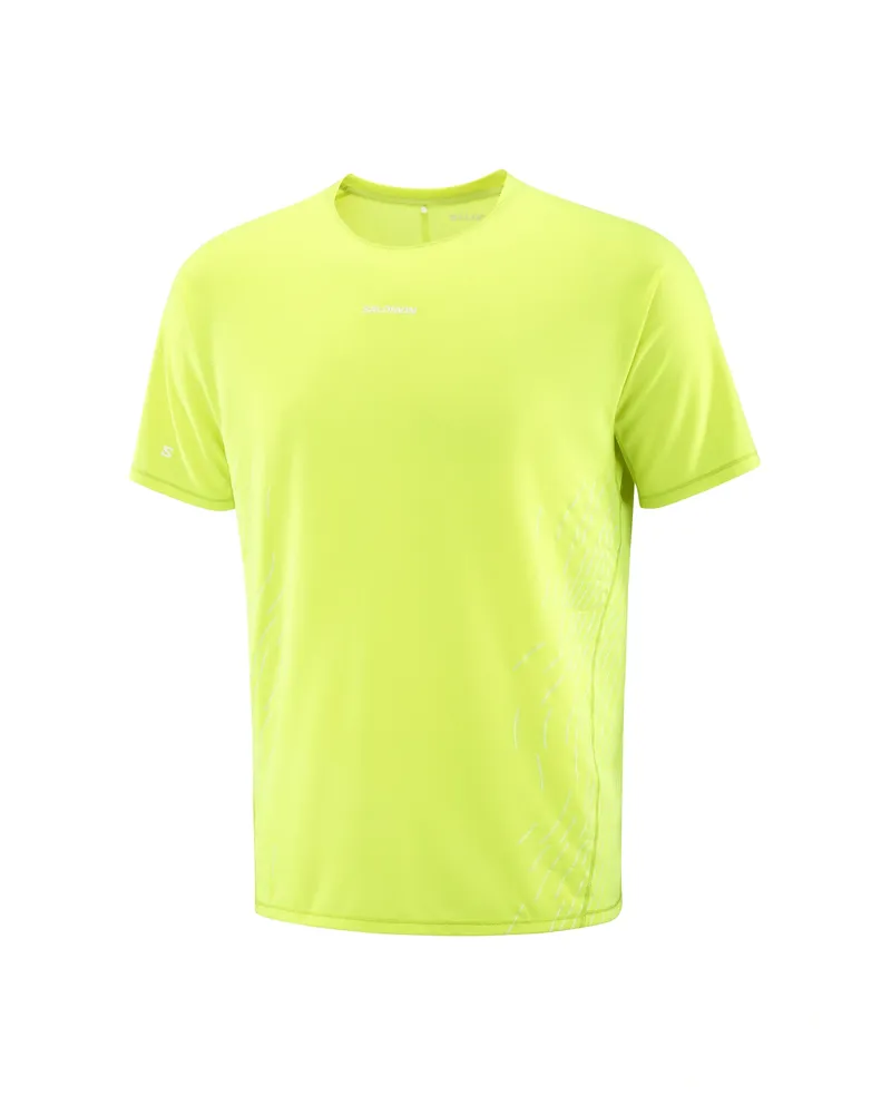 Salomon Sense Aero Graphic SS Men's Running T-shirt in Acid Lime/Butter-1