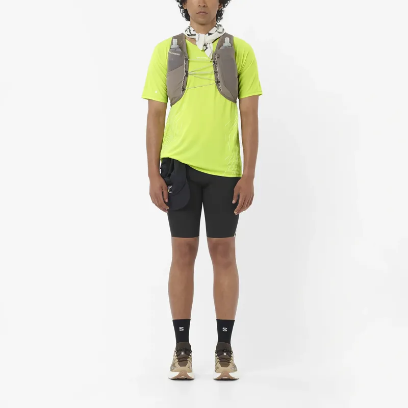 Salomon Sense Aero Graphic SS Men's Running T-shirt in Acid Lime/Butter-2
