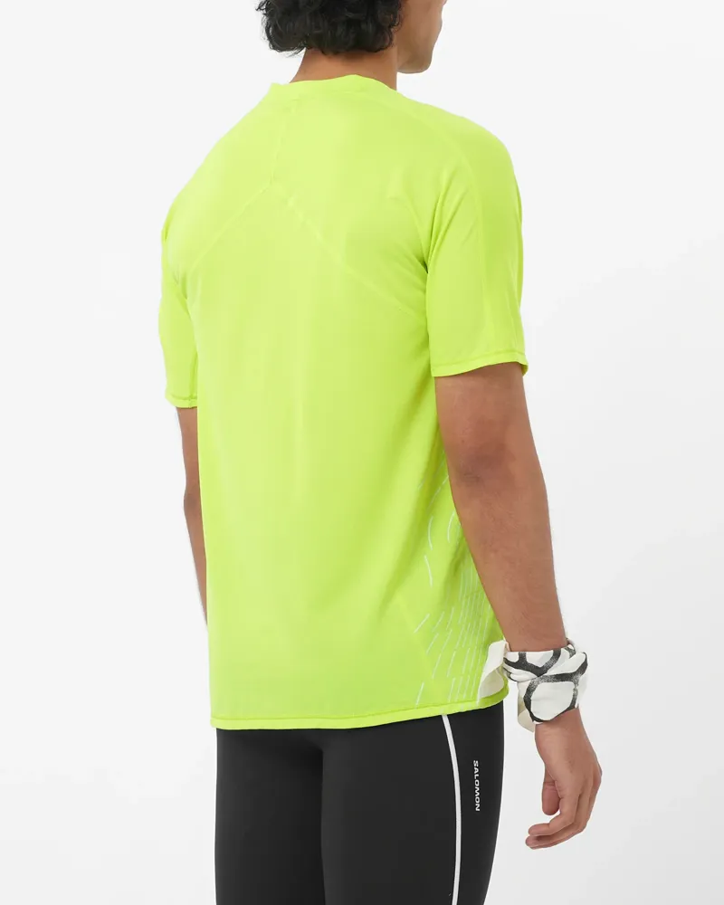 Salomon Sense Aero Graphic SS Men's Running T-shirt in Acid Lime/Butter-3