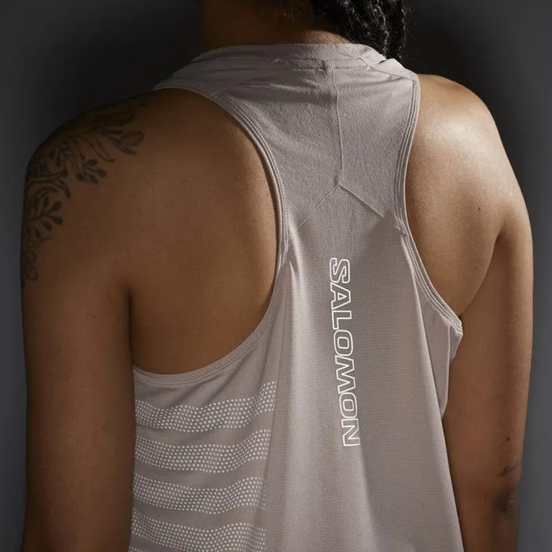 Salomon Sense Aero Graphic Women's Running Tank in Etherea-2