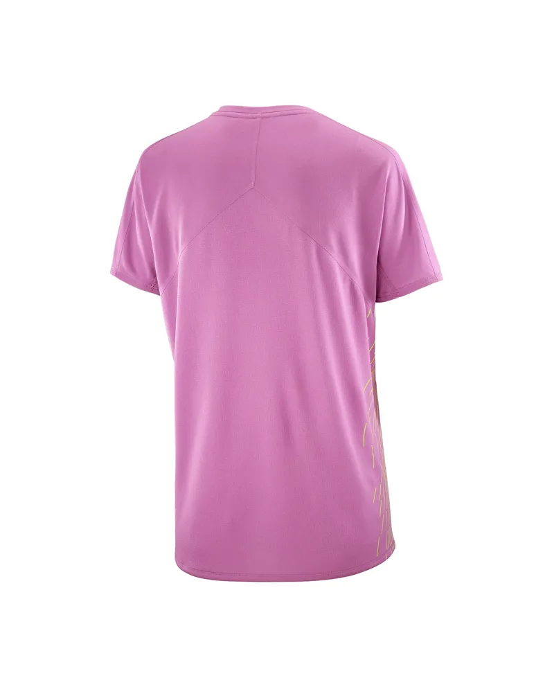 Salomon Sense Aero Graphic Women's Short Sleeve T-Shirt in Iris Orchid/Acid Lime-1