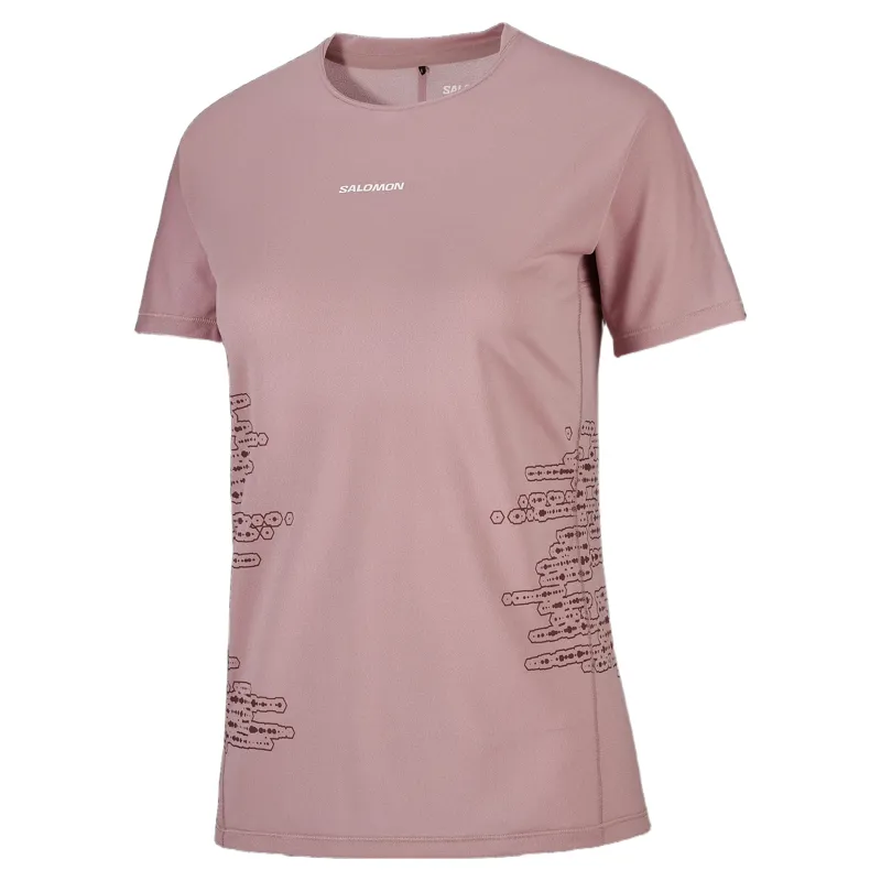 Salomon Sense Aero Graphic Women's Short Sleeve T-shirt in Antler/Chocolate Fondant-2