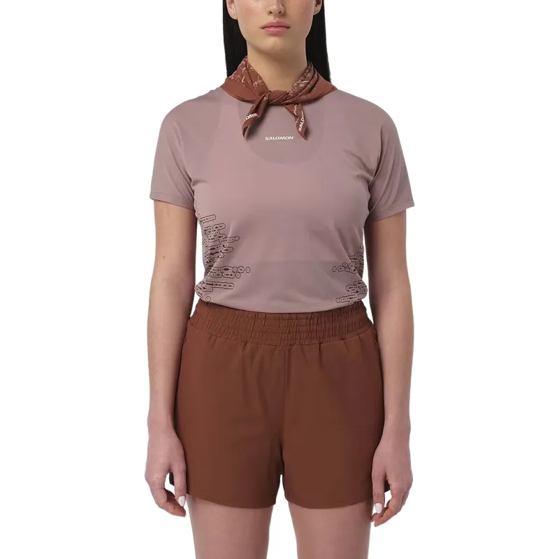 Salomon Sense Aero Graphic Women's Short Sleeve T-shirt in Antler/Chocolate Fondant