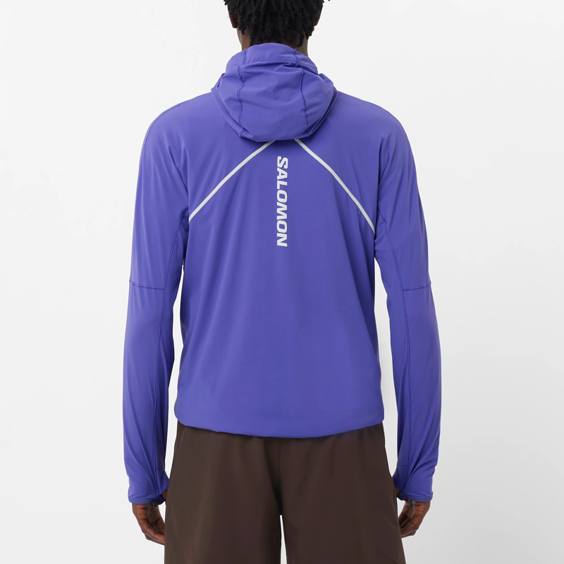 Salomon Sense Aero Hybrid Men's Midlayer Hooded Jacket in Liberty-1