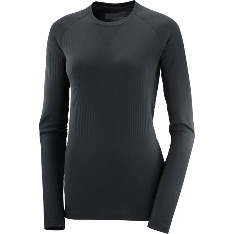 Salomon Sense Aero Seamless Women's Long Sleeve Running T-shirt in Deep Black