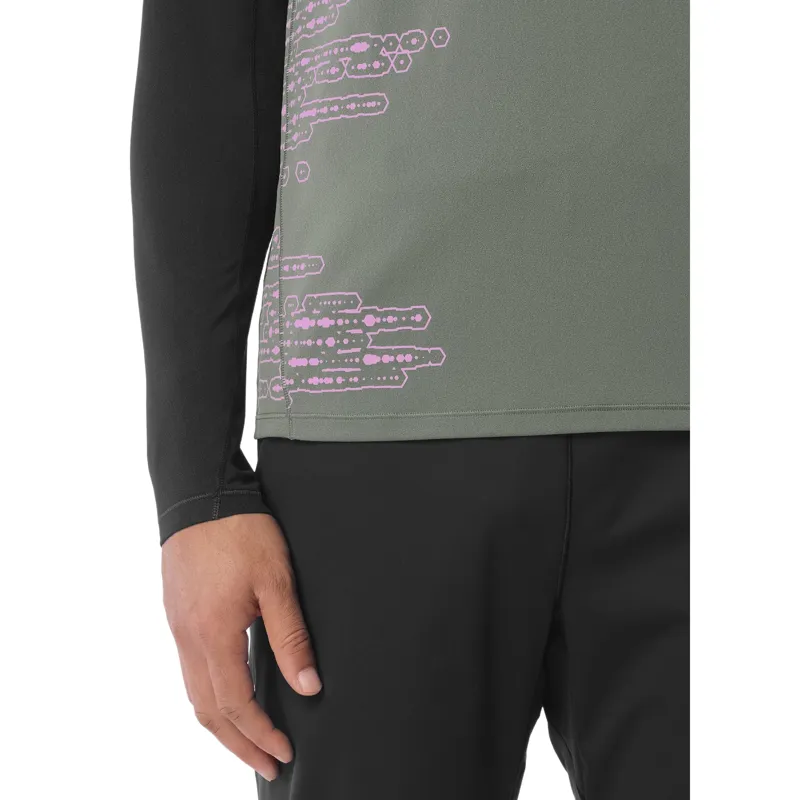 Salomon Sense Aero Graphic Men's Short Sleeve T-shirt in Castor Grey/Pink Frosting-4