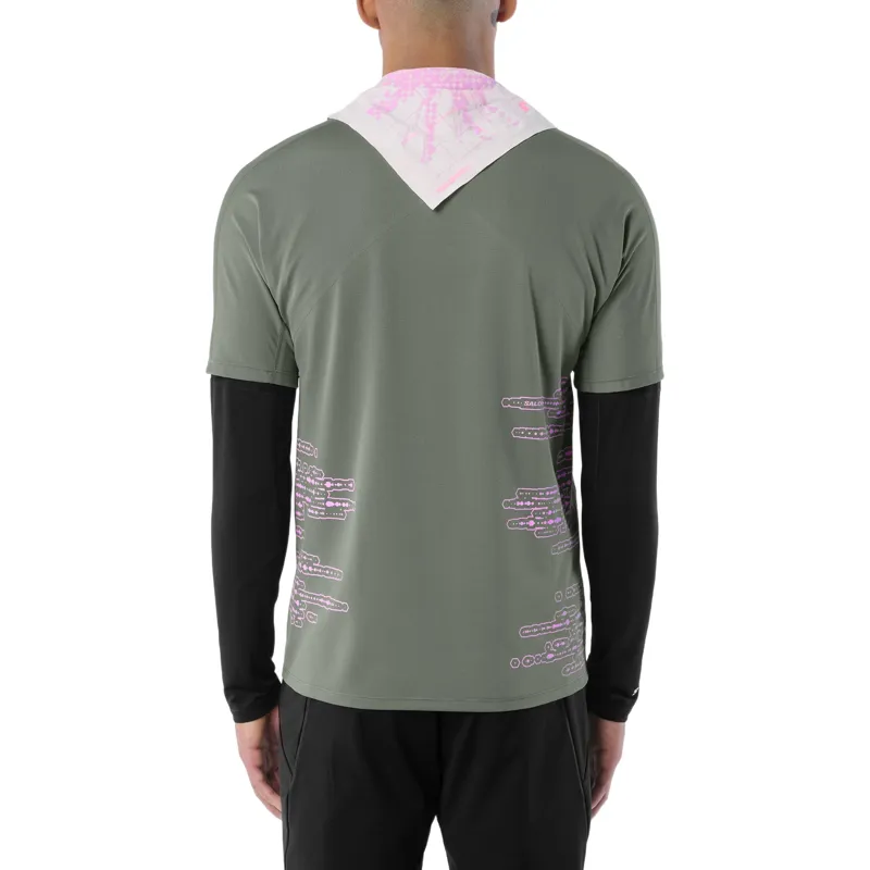 Salomon Sense Aero Graphic Men's Short Sleeve T-shirt in Castor Grey/Pink Frosting-2