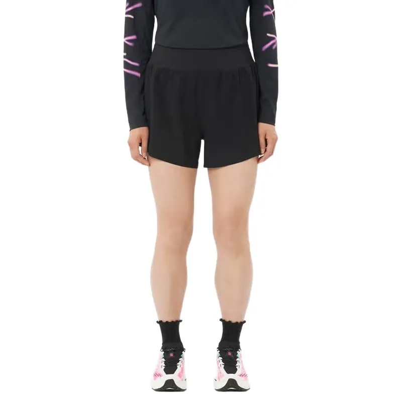 Salomon Sense Aero Stow 4 inch Women's Running Short in Deep Black