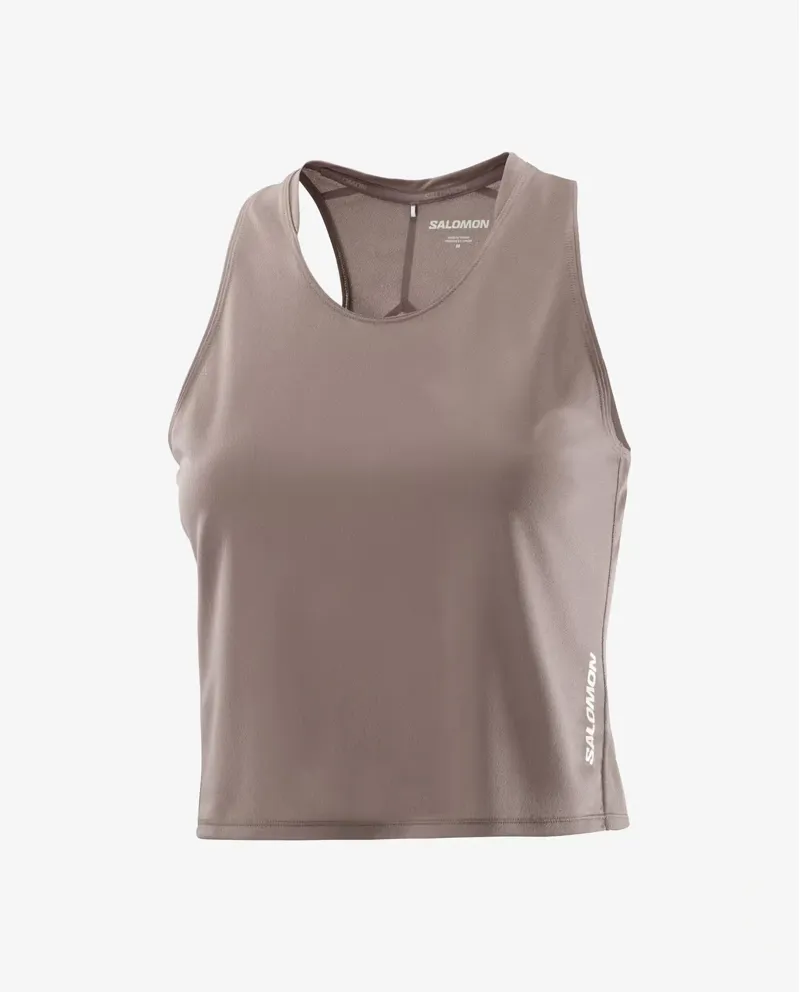 Salomon Sense Aero Women's Short Tank in Iron-1