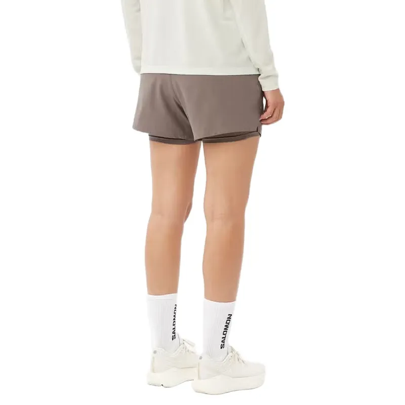 Salomon Shakeout Core 2in1 4 inch Women's Running Shorts in Antler-1