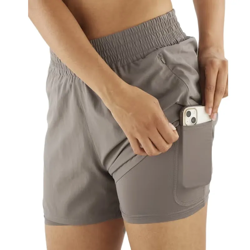 Salomon Shakeout Core 2in1 4 inch Women's Running Shorts in Antler-2