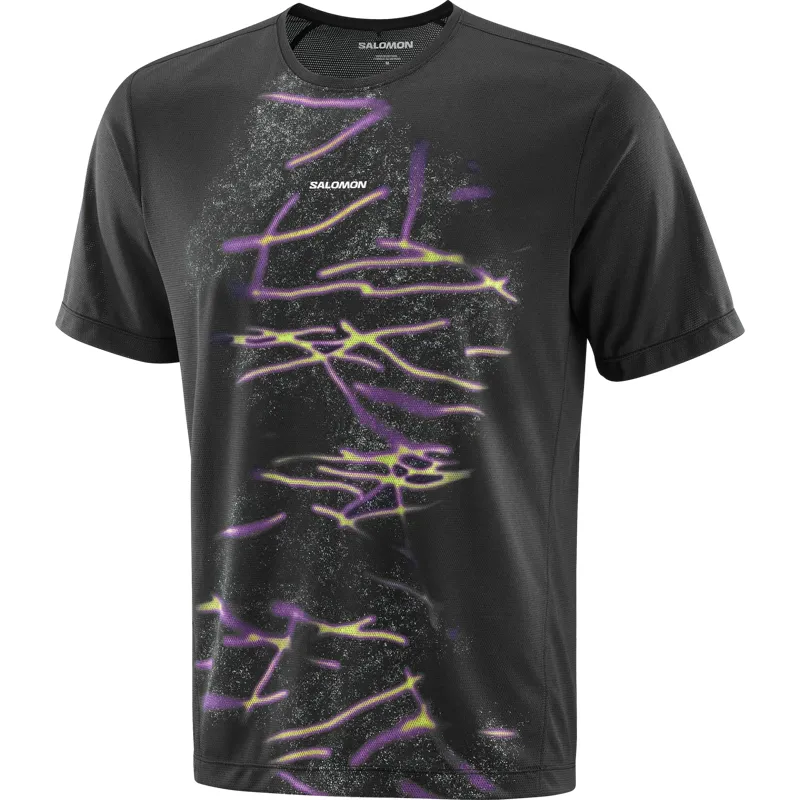Salomon Shakeout Core Graphic Men's Short Sleeve T-shirt in Deep Black-1