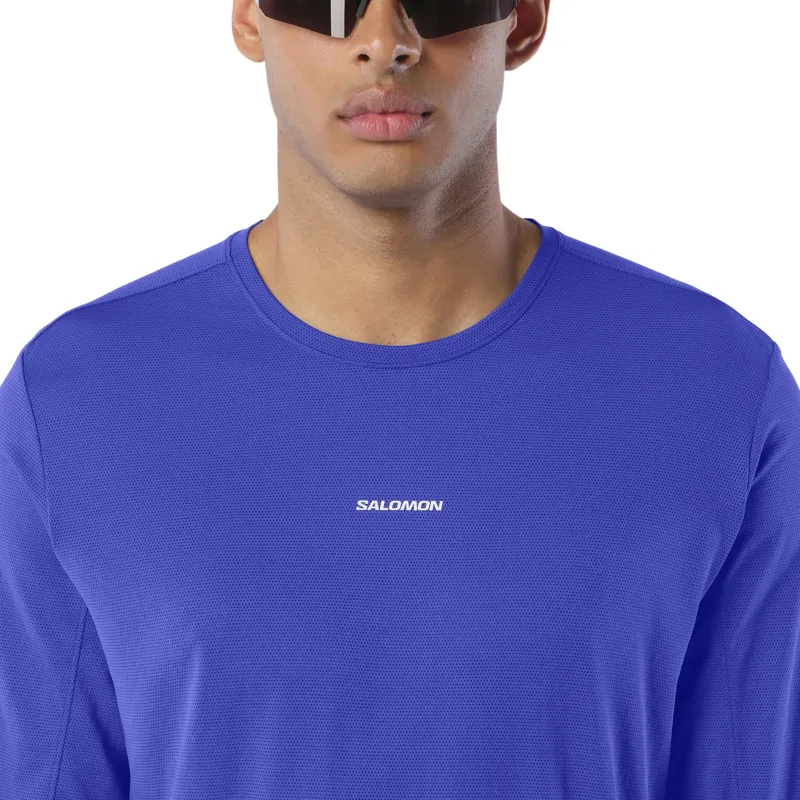 Salomon SHAKEout Core Long Sleeve Men's T-shirt in Clematis Blue-3