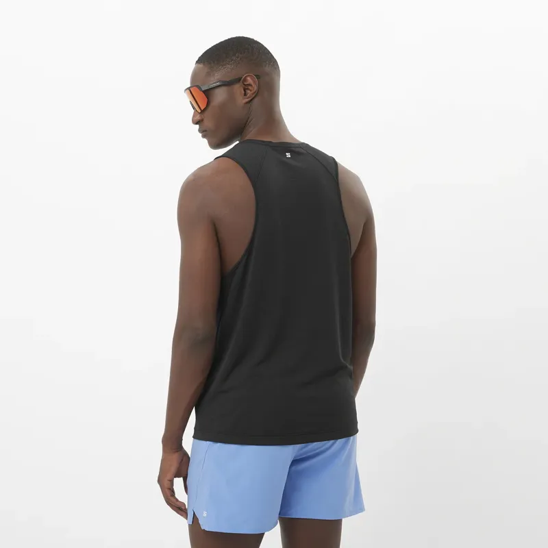 Salomon Shakeout Core Men's Tank Top in Deep Black-1