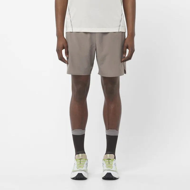 Salomon Shakeout Core Stellar 7inch/No Liner Men's Running Shorts in Iron-2