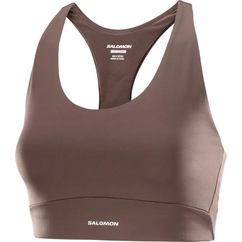 Salomon Shakeout Core Women's Sports Bra in Coffee Bean