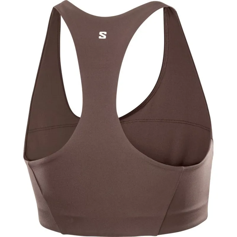Salomon Shakeout Core Women's Sports Bra in Coffee Bean-1