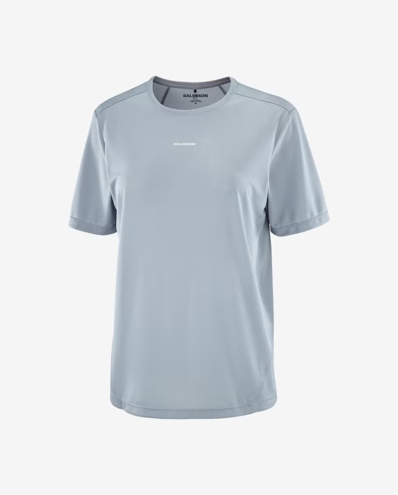 Salomon Shakeout Core Short Sleeve Women's T-shirt in Trade Winds-1