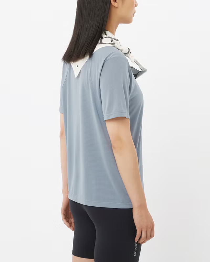 Salomon Shakeout Core Short Sleeve Women's T-shirt in Trade Winds-2
