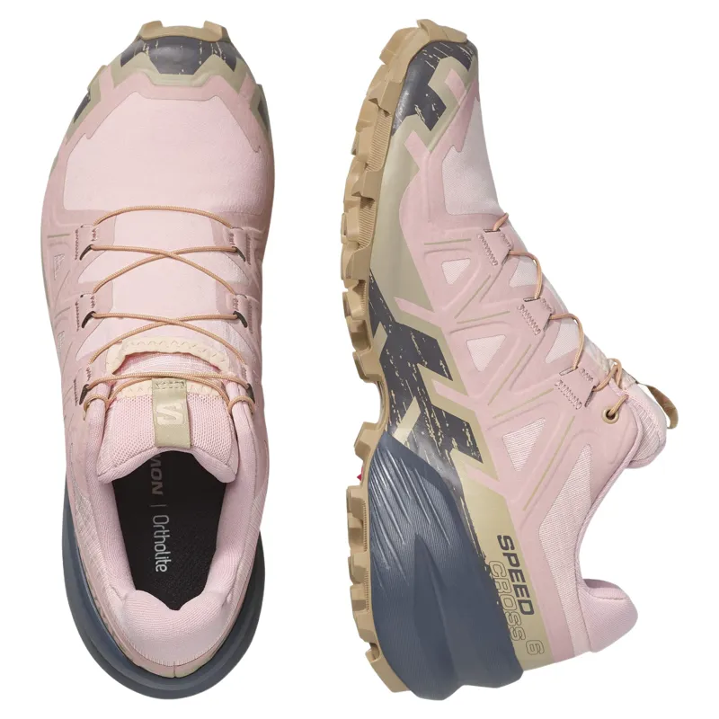 Salomon Speedcross 6 Women's Trail Running Shoe in Tapioca/Shadow Gray/Slate Green-1
