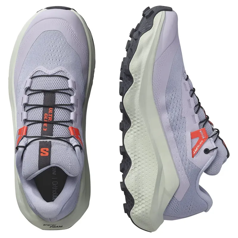 Salomon Ultra Glide 3 Women's Trail Running Shoe in Cosmic Sky/Icicle/Neon Flame-5