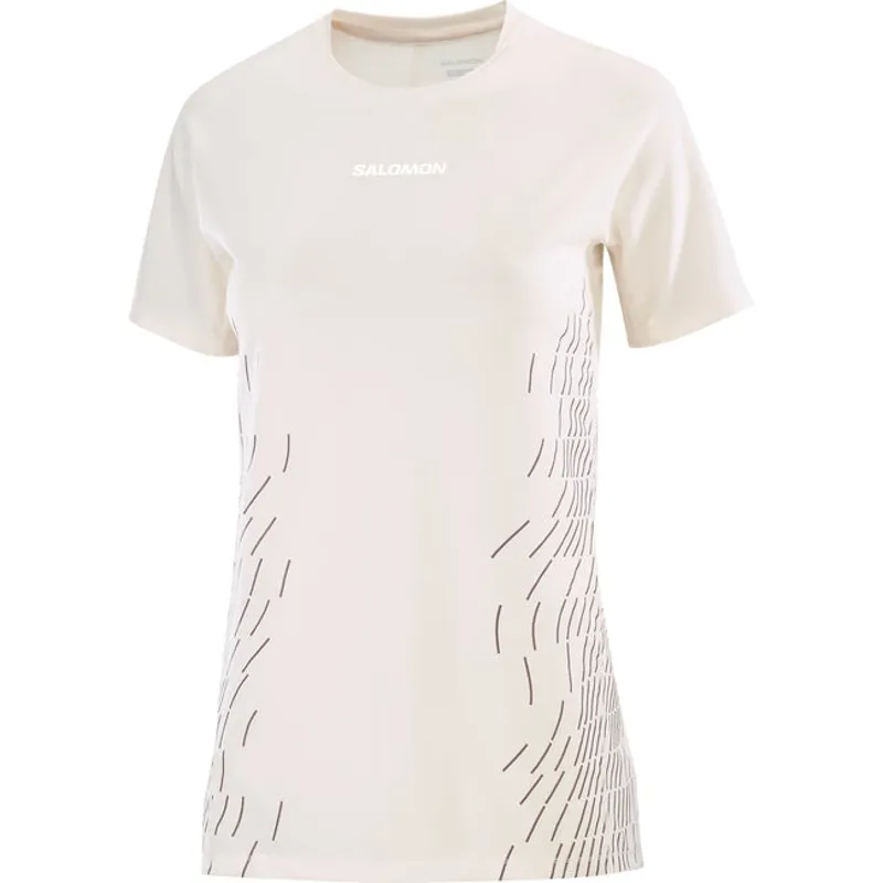 Salomon Sense Aero Graphic Women's Short Sleeve Running T-shirt in Whisper White/White