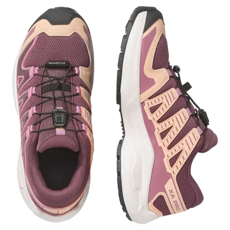 Salomon XA PRO Junior Trail Running Shoe Huckleberry Lilac Ash Almond Cream-1