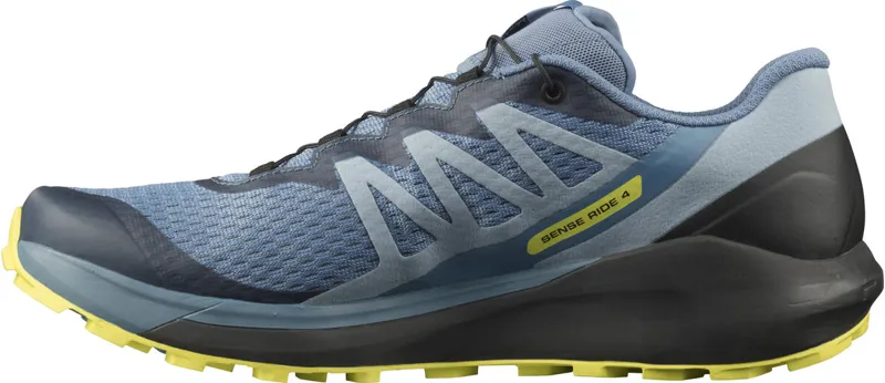 Salomon Sense Ride 4 Men's Trail Running Shoe in Copen Blue/Black/Ev-2