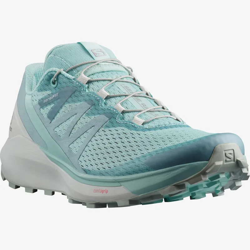 Salomon Sense Ride 4 Women's Trail Running Shoe in Pastel Turquoise/Lu-5