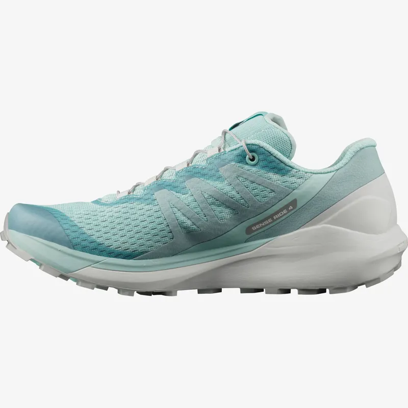 Salomon Sense Ride 4 Women's Trail Running Shoe in Pastel Turquoise/Lu-2