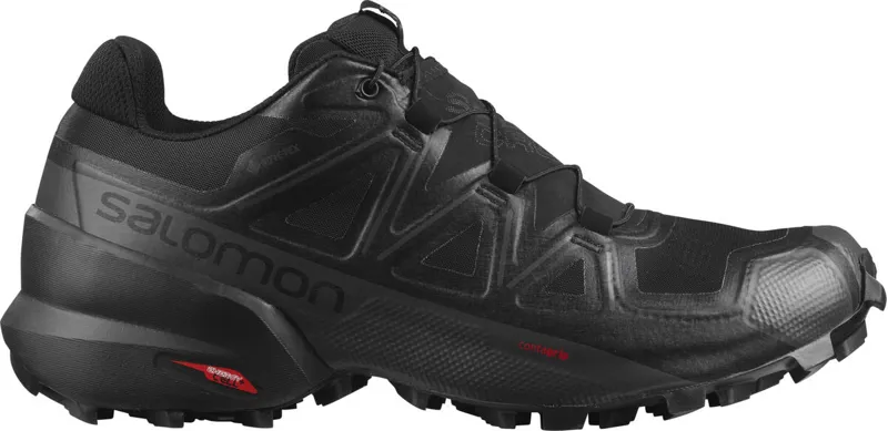 Salomon Speedcross 5 GTX Men's Trail Running Shoe in Black/Black/Phanto
