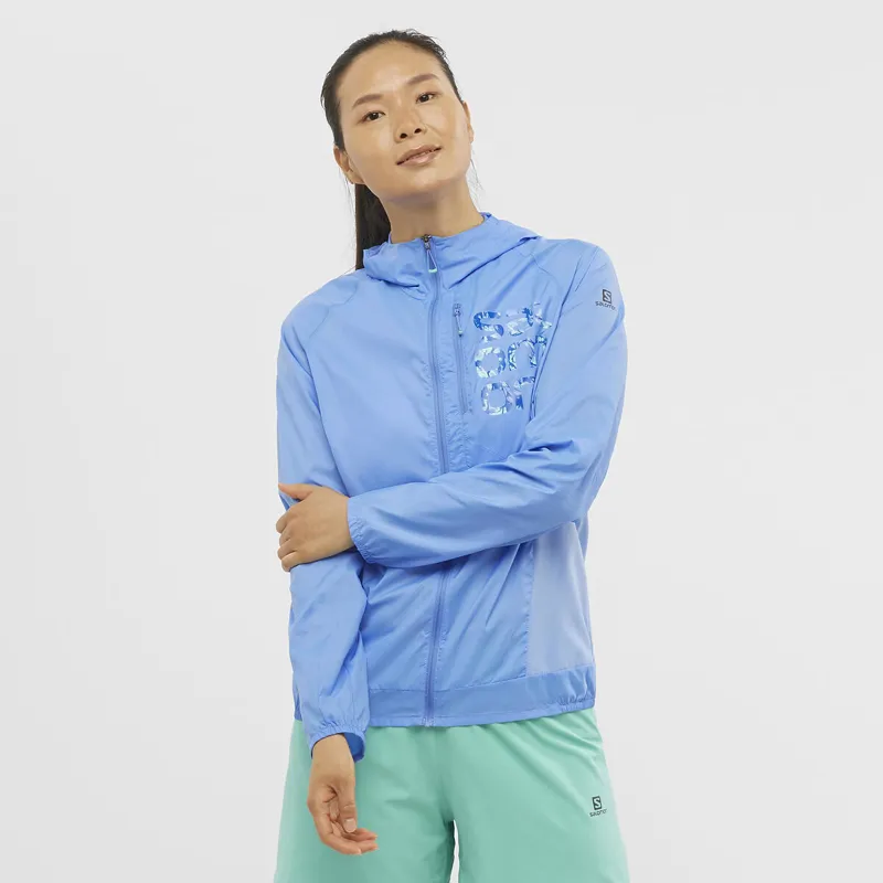 Salomon Bonatti Cross Wind Women's Running Windshirt in Provence-2