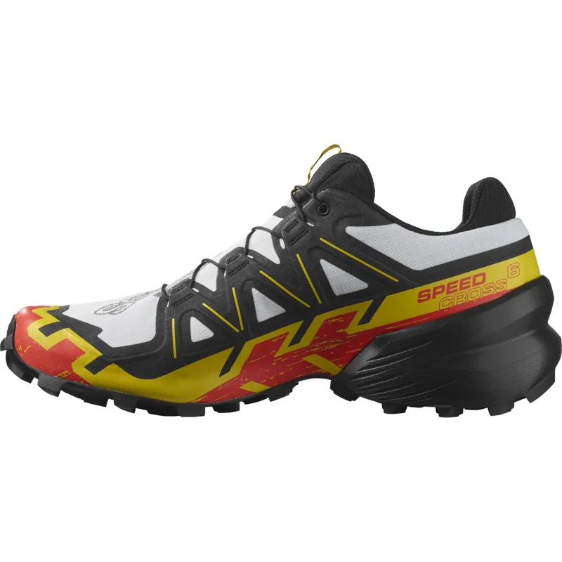 Salomon Speedcross 6 Men's Trail Running Shoe in White/Black/Empire Yellow-3