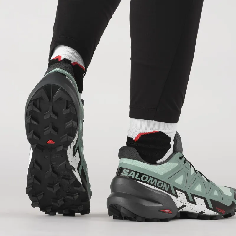 Salomon Speedcross 6 Women's Trail Running Shoe in Yucca/Ebony/White-6