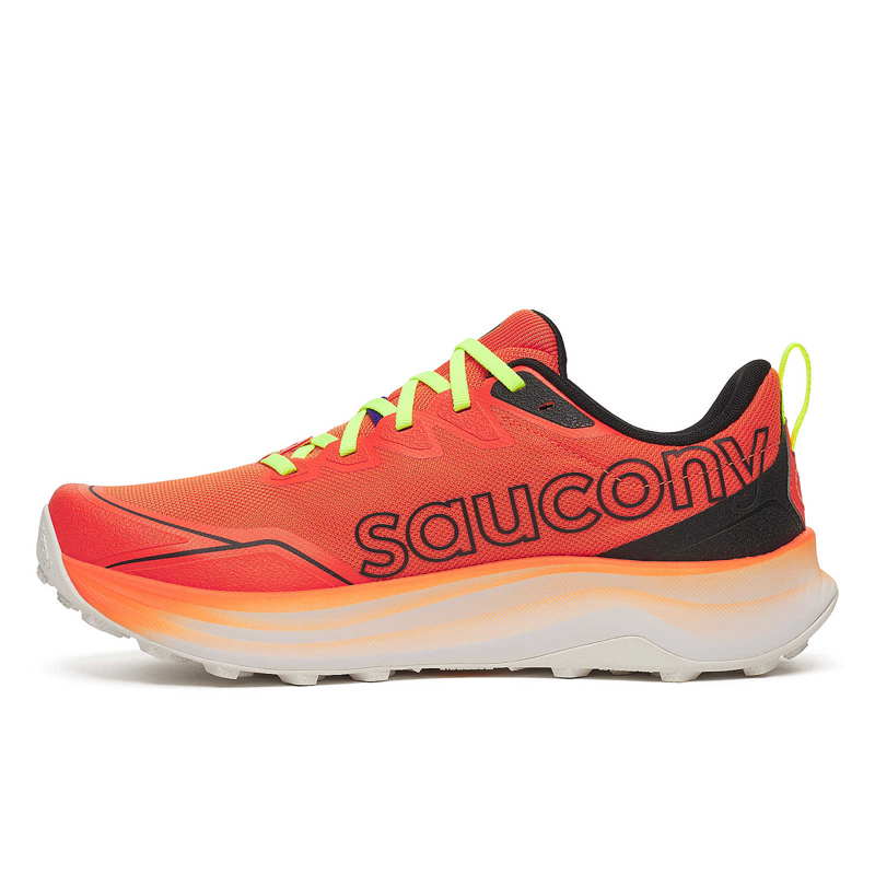 Saucony Peregrine 16 Mens Trail Running Shoe in Fire/Black-3