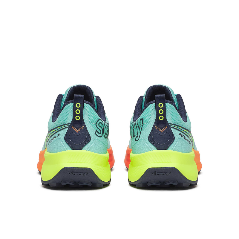 Saucony Peregrine 16 Mens Trail Running Shoe in Splash/Citron-5
