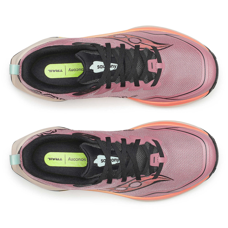 Saucony Peregrine 16 Women's Trail Running Shoe in Mauve/Salmon-2