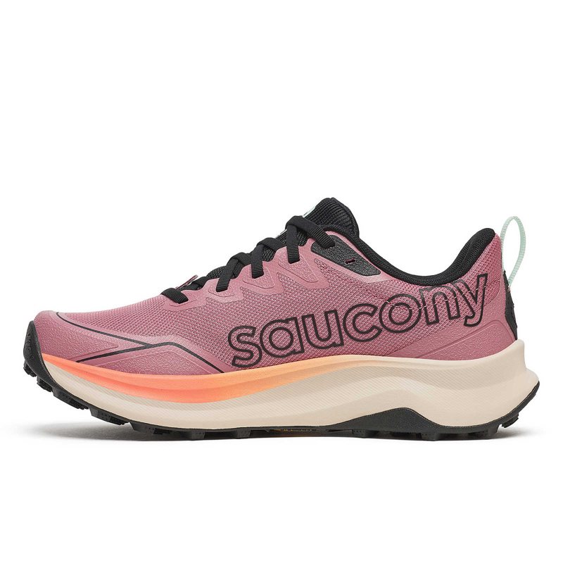 Saucony Peregrine 16 Women's Trail Running Shoe in Mauve/Salmon-3