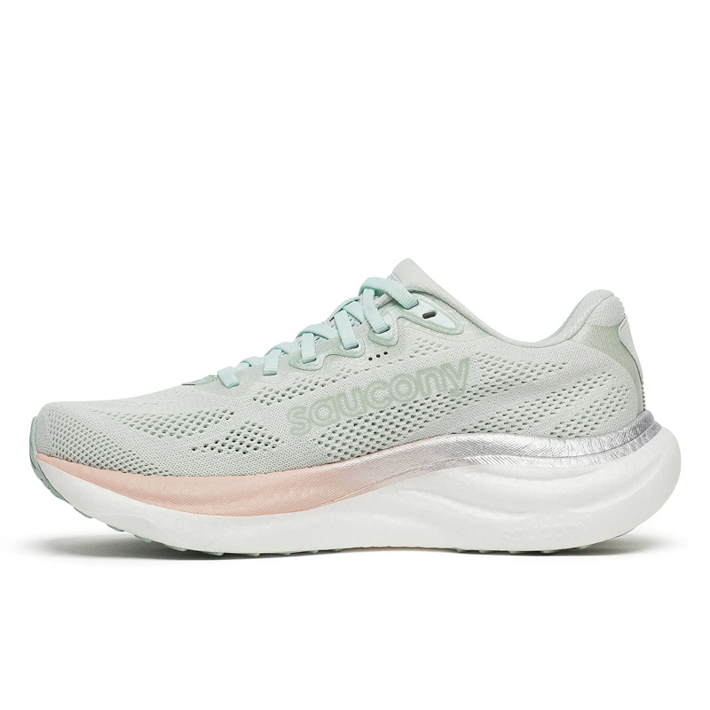 Saucony Ride 19 Women's Road Running Shoe in Mist/Cameo-3